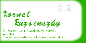 kornel ruzsinszky business card
