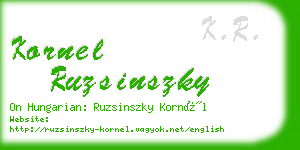 kornel ruzsinszky business card